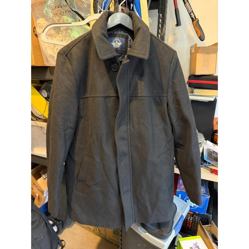 Dockers Men’s Black Wool Blend Coat Size M – Warm Winter Jacket NEW
